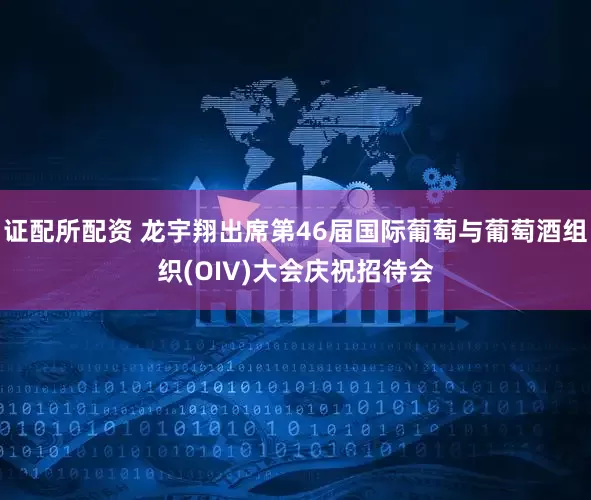 证配所配资 龙宇翔出席第46届国际葡萄与葡萄酒组织(OIV)大会庆祝招待会