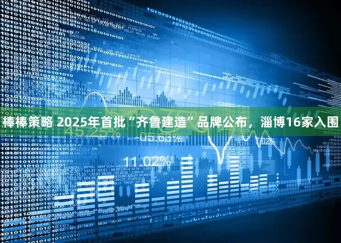 棒棒策略 2025年首批“齐鲁建造”品牌公布，淄博16家入围
