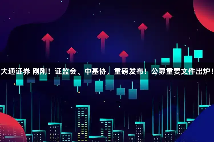 大通证券 刚刚！证监会、中基协，重磅发布！公募重要文件出炉！
